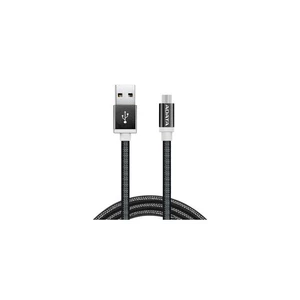 Kábel ADATA USB/micro USB, 1m, pletený (AMUCAL-100CMK-CBK) čierny napájací kábel • Micro USB / obojstranné USB • reverzibilný konektor • nabíjanie až 