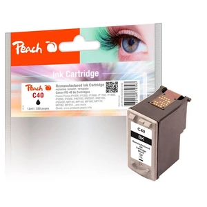 Cartridge Peach Canon PG-40, 23 ml (313160) čierna Vlastnosti:Kapacita: 13 (ml) Výnos proti originálu: 104% Životnost: 380Barva: Černá (black) CHIP: A