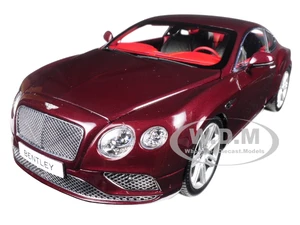 2016 Bentley Continental GT LHD Burgundy 1/18 Diecast Model Car by Paragon Models