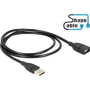 Delock #####USB-Kabel USB 2.0 #####USB-A Stecker, #####USB-A Buchse 1.00 m čierna flexibilný kábel labutí krk