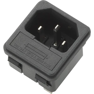 TRU COMPONENTS 716529 IEC zástrčka C13 / C14  zástrčka, vstaviteľná vertikálna Počet kontaktov: 3 10 A čierna 1 ks