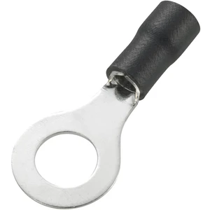 TRU COMPONENTS 738350 guľaté káblové oko  Prierez=4 mm² Ø otvoru=8.4 mm čiastočne izolované čierna 50 ks