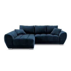 Kráľovskymodrá rozkladacia rohová pohovka so zamatovým poťahom Windsor & Co Sofas Nuage, ľavý roh