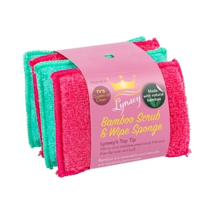 Súprava 4 bambusových špongií na riad Addis Scrub&Wipe