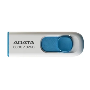 USB kulcs A-Data C008, 32GB, USB 2.0, fehér (AC008-32G-RWE)