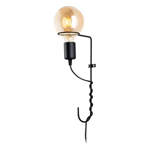 Čierne nástenné svietidlo Squid Lighting Penta, výška 30 cm