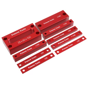Fonson 9pcs Metric Inch Woodworking Setup Blocks Height Gauge Precision Aluminum Alloy Setup Bars for Router and Table S