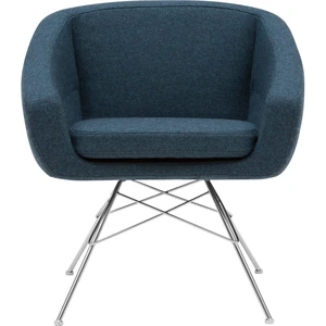 Tmavomodré kreslo Softline Aiko Felt Melange Petrol