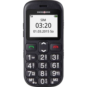 swisstone BBM 320c telefón pre seniorov nabíjacej stanice, tlačidlo SOS čierna
