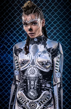 Robot Costume Women - Sexy Rave Bodysuit - Festival Cyberpunk Catsuit - Cyberpunk Clothing Woman