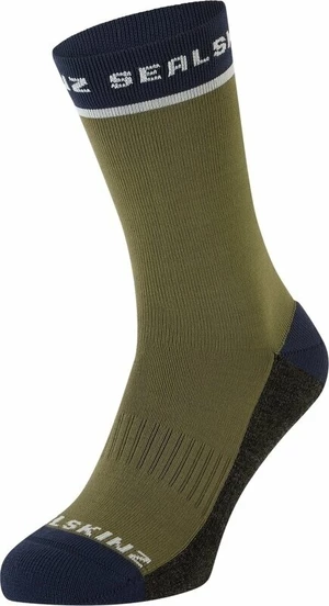 Sealskinz Foxley Mid Length Active Sock Olive/Grey/Navy/Cream L/XL Cyklo ponožky