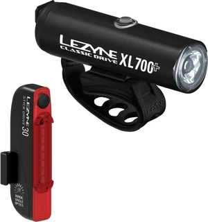 Lezyne Classic Drive XL 700+/Stick Drive Pair Satin Black/Black Front 700 lm / Rear 30 lm Front-Rear Luces de ciclismo