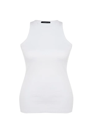 Trendyol Curve White Barbell Collar Basic Knitted Tank Top