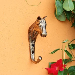 European Style Retro Cast Iron Hook Wall Decoration Clothes Hats Hook Clothes Hook Horsehead Hook Key Holder Wall