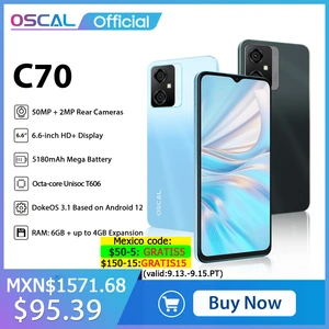 OSCAL C70 Smartphone 6GB+128GB Octa Core Android 12 50MP Camera 5180mAh Cell Phone 6.6" HD+ Screen Mobile Phone