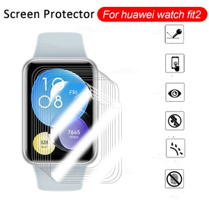 3-12Pcs Curved Hydrogel Film For Huawei Watch fit2 SmartWatch Screen Protector Not Glass Huawey Watch Fit 2 Watchfit2 full cover