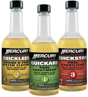 Quicksilver Quickare + Quickleen + Quickstor SET Additif essence bateau L'essence