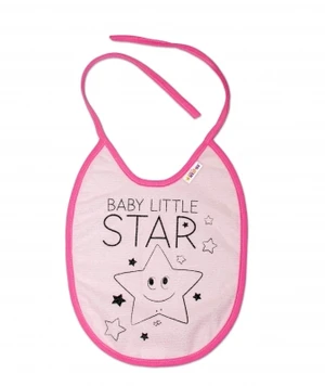 Nepromokavý bryndáček Baby Nellys velký Baby Little Star, 24 x 23 cm - růžová
