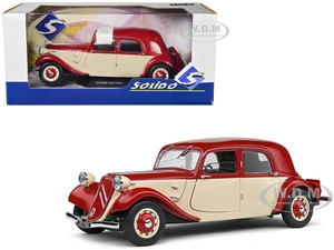 1937 Citroen Traction 7 Red and Beige 1/18 Diecast Model Car by Solido