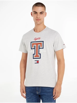 Světle šedé pánské tričko Tommy Jeans Modern Sport - Pánské