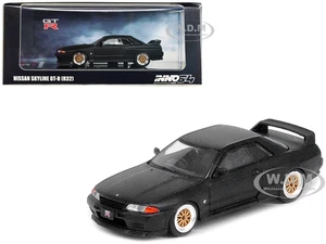 Nissan Skyline GT-R (R32) RHD (Right Hand Drive) Matt Black "The Diecast Company Special Edition" 1/64 Diecast Model Car by Inno Models