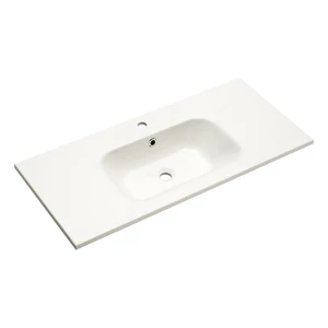 Umywalka biała z lanego marmuru 101x46 cm Set 923 – Pelipal