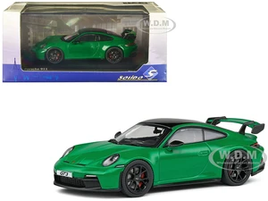 Porsche 911 (992) GT3 Python Green with Black Top 1/43 Diecast Model Car by Solido