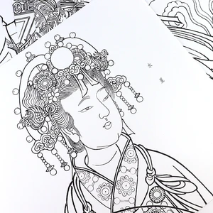 Yongle Palace Mural Dunhuang Figure Line Draft Traditional Chinese Meticulous Painting Baimiao Technique Line Drawing Manuscript