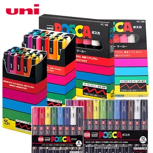 Uni Posca Acrylic Paint Marker Pens Set Plumones Marcadores Japanese Stationery PC-1M 3M 5M For Colores Art Supplies Graffiti