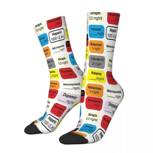 Anesthesia Medication Doctor Medical Nurse Hospital Socks Male Mens Women Winter Stockings Polyester