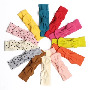 Baby Polka Dots Bow Headbands Newborn Photography Props Spring Summer Cotton Elastic Hair Bands Tie for Kids Girls Accessories