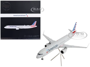 Airbus A321neo Commercial Aircraft "American Airlines" Silver with Striped Tail "Gemini 200" Series 1/200 Diecast Model Airplane by GeminiJets