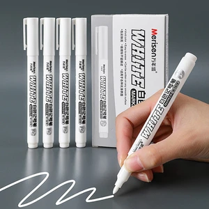 White Marker Pen Alcohol Paint Oily Waterproof Tire Painting Graffiti Pens Permanent Gel Pen for Fabric Wood Leather Marker