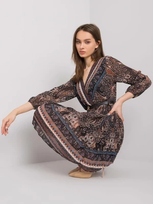 Black pleated dress with Carmona patterns