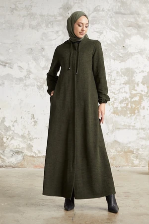 InStyle Levina Abaya with Concealed Pops - Khaki