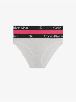 Calvin Klein Set of two women's briefs in dark pink and light grey 2P - Women