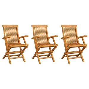Garden Chairs 3 pcs Solid Teak Wood