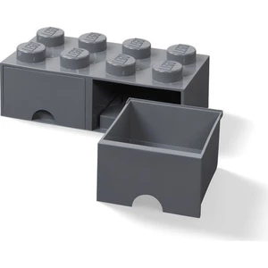 LEGO Úložný box 8 s šuplíky - tmavě šedá