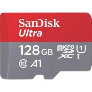 Paměťová karta microSDHC, 128 GB, SanDisk microSDHC Ultra + Adapter "Mobile", Class 10, UHS-I, vč. SD adaptéru