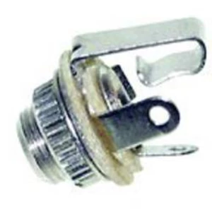 Jack konektor 3.5 mm TRU COMPONENTS 1559801 zásuvka, vestavná, Pólů: 2, mono, stříbrná, CuZn, poniklovaný, 1 ks