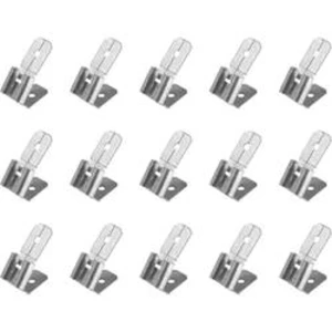 Faston zásuvka 852105 s odbočkou, 6.3 mm x 0.8 mm, 180 °, bez izolace, kov, 15 ks