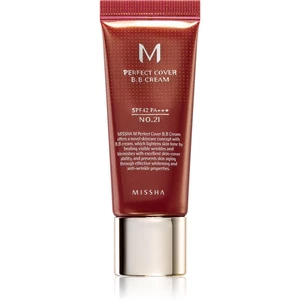 Missha M Perfect Cover BB krém s velmi vysokou UV ochranou malé balení odstín No. 21 Light Beige SPF 42/PA+++ 20 ml