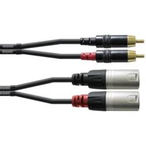 Kabelový adaptér Cordial CFU3MC [2x XLR zástrčka - 2x cinch zástrčka], 3.00 m, černá