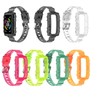 Bakeey Fashion Comfortable Translucent Soft TPU Watch Band Strap Replacement for Huawei Band 6/ Honor Band 6