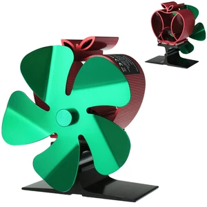 IPRee® 5 Blade Fireplace Fan Christmas Heat Powered Stove Fan Wood Burner Quiet Efficient Heat Distribution Fan Home Win