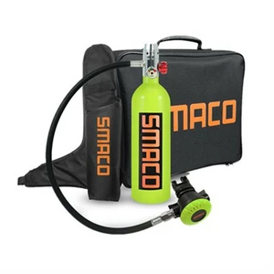 SMACO 1L Scuba Oxygen Cylinder Underwater Diving Set Air Oxygen Tank With Adapter & Storage Box Diving Set equipment A