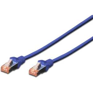 Digitus DK-1644-100/B RJ45 sieťové káble, prepojovacie káble CAT 6 S/FTP 10.00 m modrá tienenie pletivom, bez halogénov,
