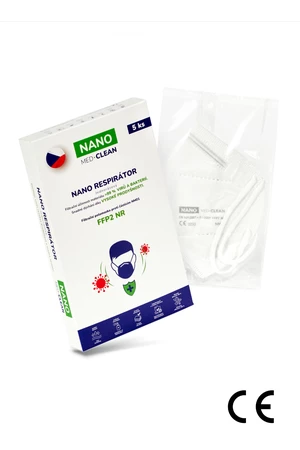 5x FFP2 respirátor NANO MED.CLEAN - B03/biela f00027