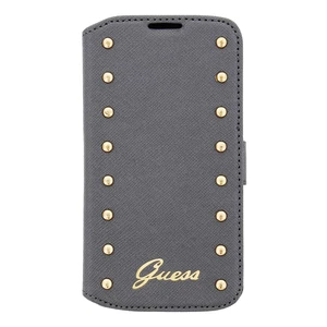 Pouzdro na mobil Samsung Galaxy S4 Guess Studded stříbrné