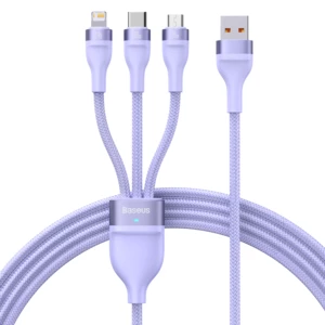 Baseus 3-In-1 USB-C/Micro USB/Apple Port Cable Fast Charging Data Transmission Cord Line 1.2m long For iPhone 13 Pro Max